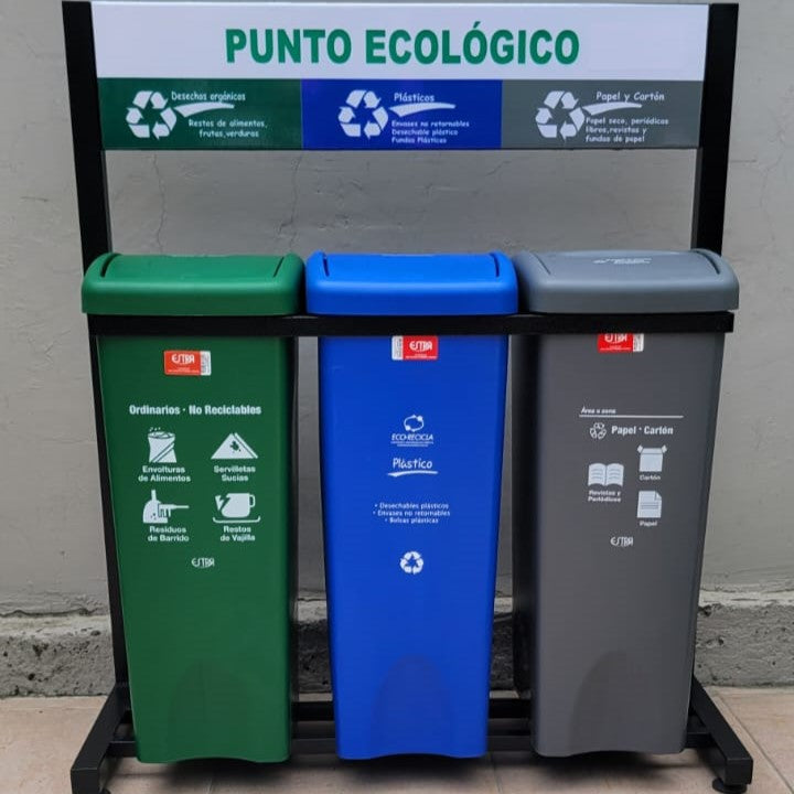 Punto Ecológico de 53 litros 3 tachos